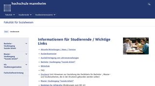 
                            6. Studierende - Fakultät für Sozialwesen - Hochschule Mannheim