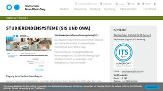 
                            2. Studierendensysteme (SIS und OWA) | Hochschule Bonn-Rhein-Sieg ...