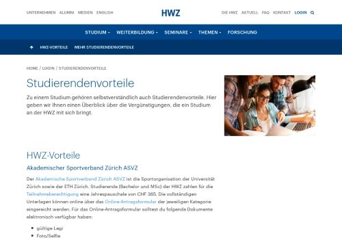 
                            11. Studierendenvorteile - HWZ