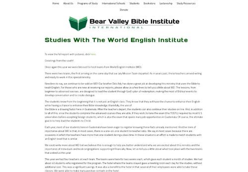 
                            9. Studies With The World English Institute — Bear Valley Bible Institute