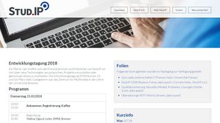 
                            9. Stud.IP-Portal: Entwicklungstagung 2018