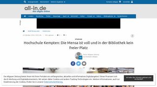 
                            9. Studium: Hochschule Kempten: Die Mensa ist voll und in der ...