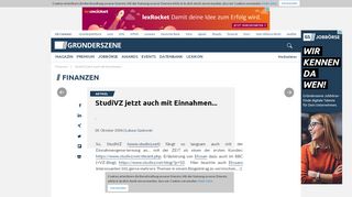 
                            11. StudiVZ jetzt auch mit Einnahmen... | Gründerszene