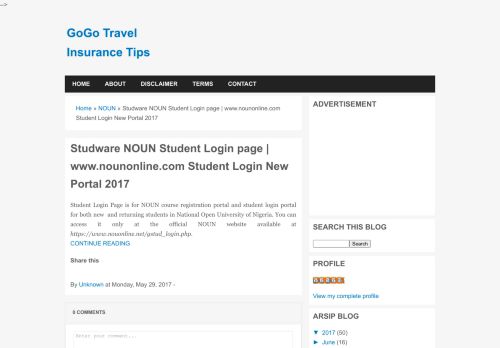 
                            2. Studware NOUN Student Login page | www.nounonline.com Student ...