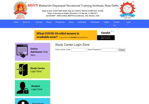 
                            12. Study Centre Login Zone - mdvti.com