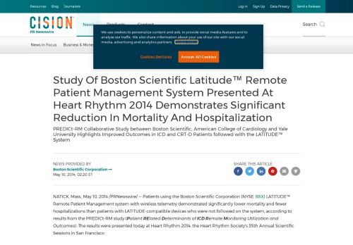 
                            5. Study Of Boston Scientific Latitude™ Remote Patient Management ...