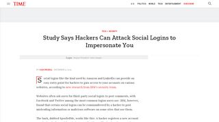 
                            12. Study Says Hackers Can Attack Social Logins to Impersonate You | Time