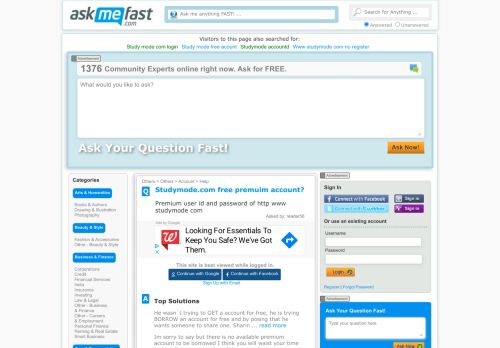 
                            4. Studymode.com free premuim account? - Premium user id and ...