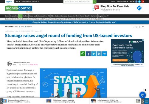 
                            10. Stumagz raises angel round of funding from US-based investors ...