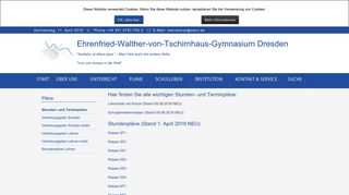 
                            3. Stunden - Ehrenfried-Walther-von-Tschirnhaus-Gymnasium Dresden