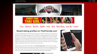 
                            12. Stupid dating profiles on ThaiFriendly.com | Living Thai