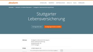 
                            13. Stuttgarter Versicherung Anschrift und Kontaktdaten - Aboalarm