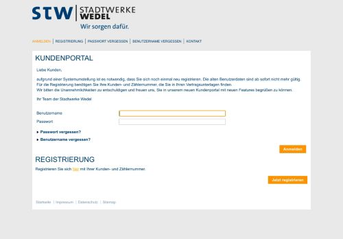 
                            6. STW | Kundenportal - Stadtwerke Wedel