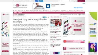 
                            11. Sự thật về công việc survey kiếm tiền trên mạng - VnExpress