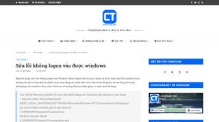 
                            9. Sửa lỗi không logon vào được windows - Congtoan.net