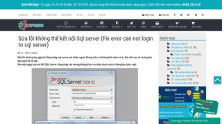 
                            4. Sửa lỗi không thể kết nối Sql server (Fix error can not login to sql ...