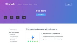 
                            1. Sub-users for Collaborative Forms | Formsite.com