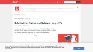 
                            5. Subcard von Subway aktivieren - so geht's - CHIP