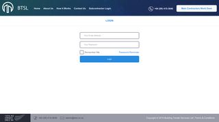 
                            1. Subcontractor Login - Building Tender Services Limited