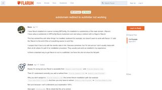 
                            13. subdomain redirect to subfolder not working - Flarum Community