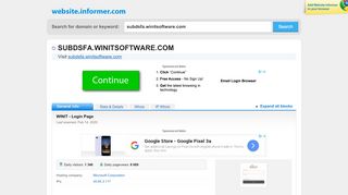 
                            5. subdsfa.winitsoftware.com at WI. WINIT - Login Page - Website Informer
