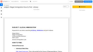 
                            13. subject: illegal immigration how to find - Library - studylib.net