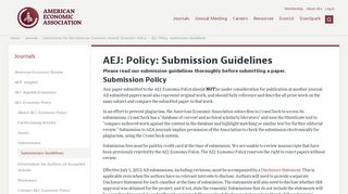 
                            6. Submission Guidelines - American Economic Association