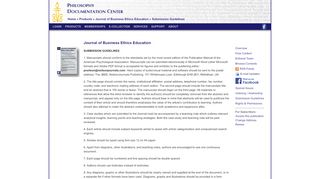 
                            5. Submission Guidelines - Journal of Business Ethics Education ...