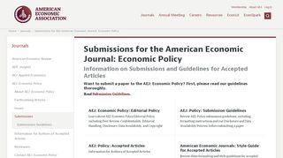 
                            8. Submissions - American Economic Association