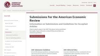 
                            1. Submissions for the American Economic Review