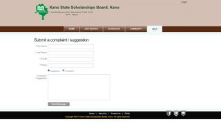 
                            7. Submit a complaint / suggestion - Kano State Scholarships Board, Kano