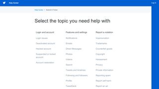
                            6. Submit a ticket | Help Center - Twitter support