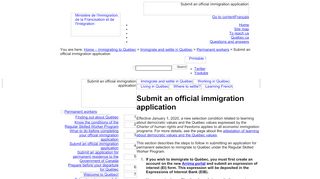 
                            2. Submit an official immigration application under Mon projet Québec