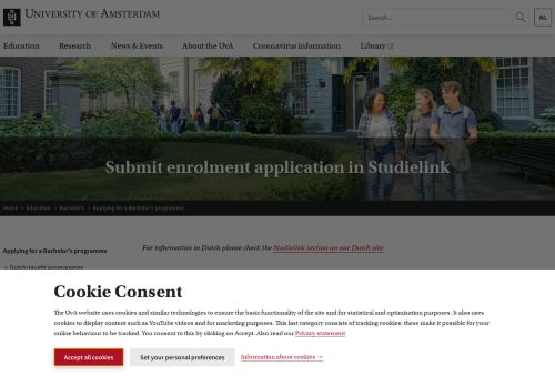 
                            13. Submit enrolment application in Studielink - University of Amsterdam