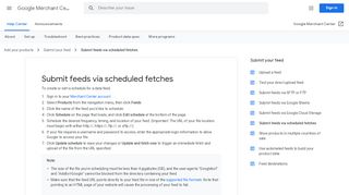 
                            8. Submit feeds via Scheduled Fetches - Google Merchant Center Help