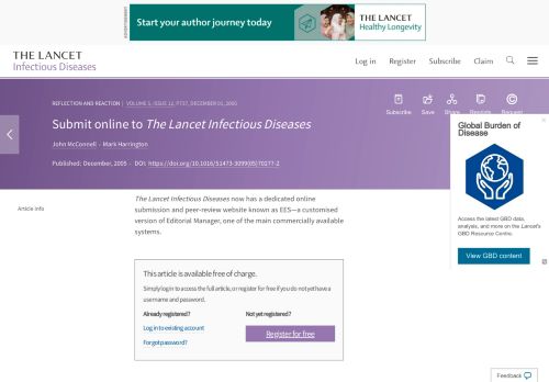 
                            1. Submit online to The Lancet Infectious Diseases - The Lancet ...