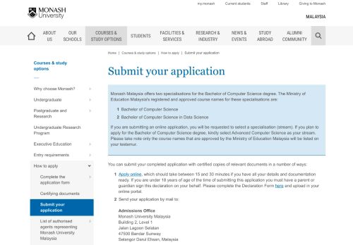 
                            6. Submit your application - Monash University Malaysia