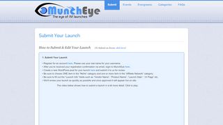 
                            1. Submit Your Launch - MunchEye