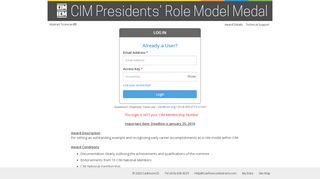 
                            8. Submitter Login Page - Call for Entries - CIM Presidents Role Model ...