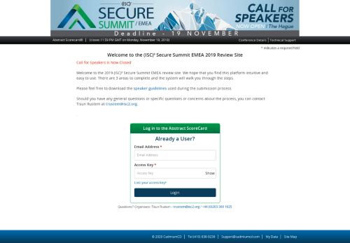 
                            8. Submitter Login Page - Call for Speakers - (ISC)² Secure Summit ...