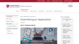 
                            11. Submitting an Application | Medical Education - Harvard Medical School