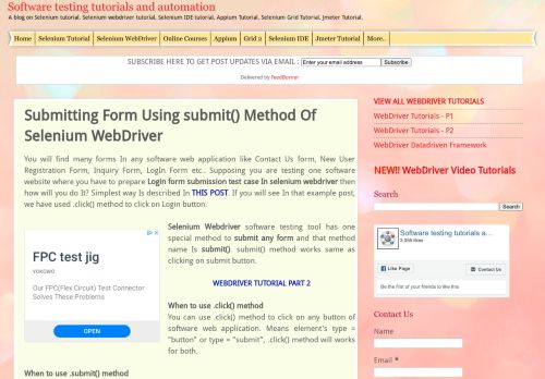 
                            4. Submitting Form Using submit() Method Of Selenium WebDriver