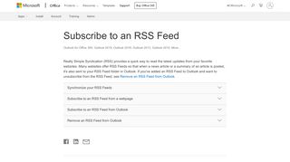 
                            11. Subscribe to an RSS Feed - Outlook - Office Support - Office 365