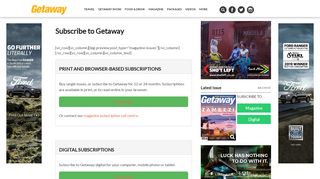 
                            7. Subscribe to Getaway - Getaway Magazine