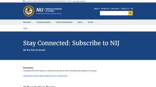 
                            13. Subscribe to Information From NIJ | National Institute of Justice