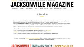 
                            5. Subscribe to Jacksonville Magazine | Jacksonville Magazine