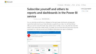 
                            8. Subscribe yourself and others to reports and dashboards in the ...