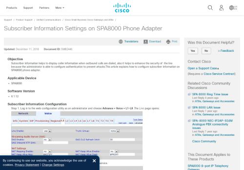 
                            9. Subscriber Information Settings on SPA8... - Cisco Community