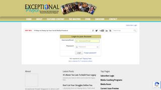 
                            12. Subscriber Login - Exceptional People Magazine