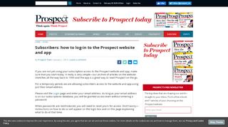 
                            1. Subscribers: how to log-in to the Prospect website and app ...